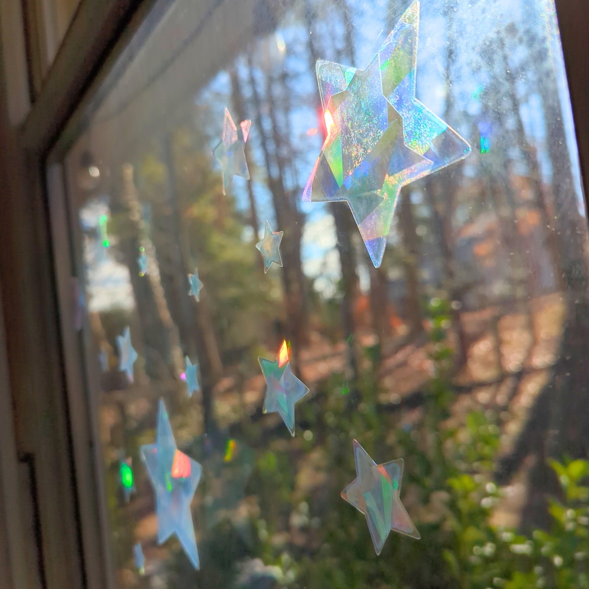 Set of (20+) Star Suncatcher Window Stickers - Mixed Size - Rainbow Making Decals!! Easy Application + Removal - Create Ur Own Magical Space - Etsy