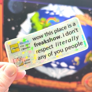 Neopets Freakshow Sticker - Sparkly Waterproof Decal, Famous Neoboard Community Post