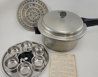 VTG Mirro-Matic 6 Quart snelkookpan 396M Jiggler pakking onderzetter inzetstuk handleiding