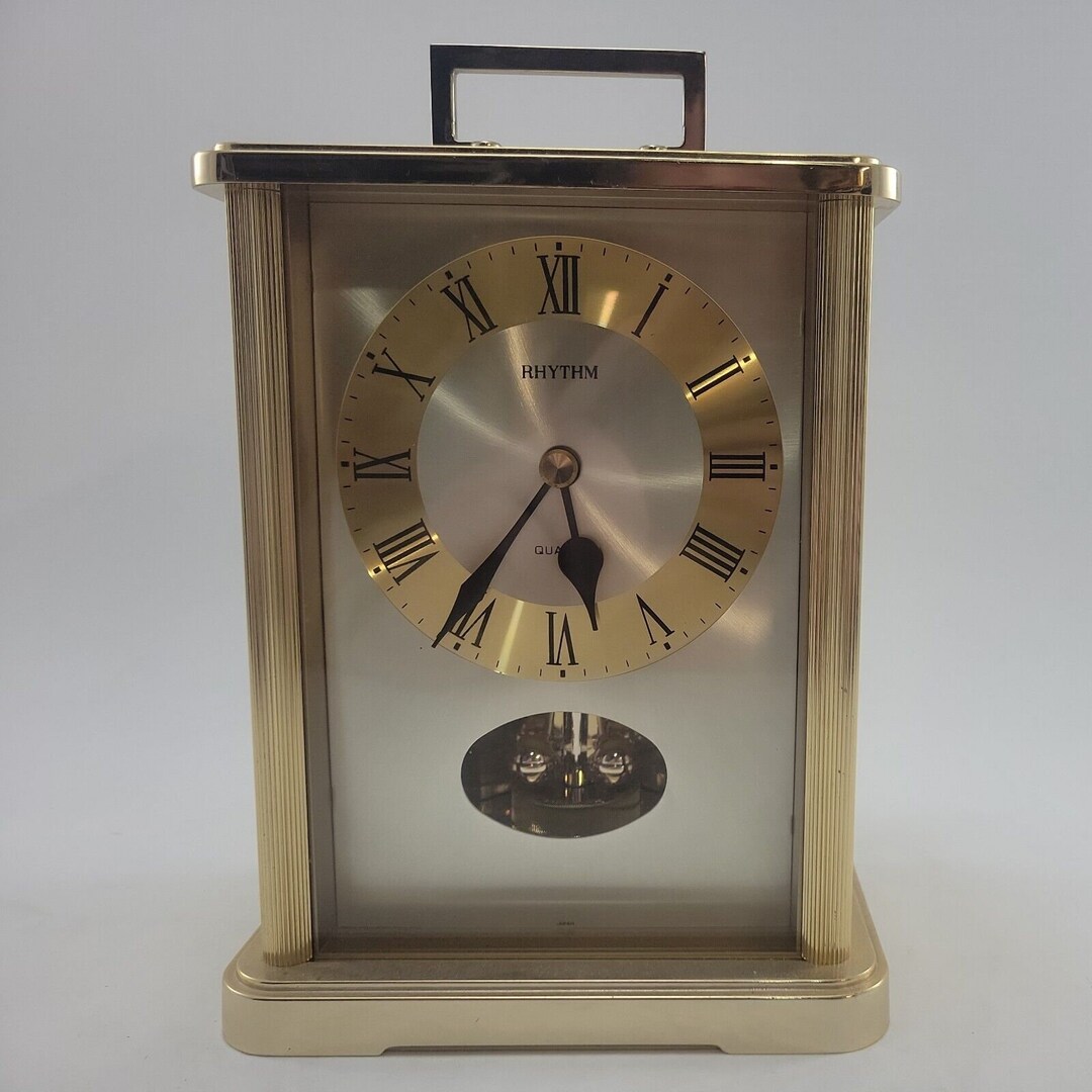 Rhythm Brass Mantle Tabletop Clock Etsy