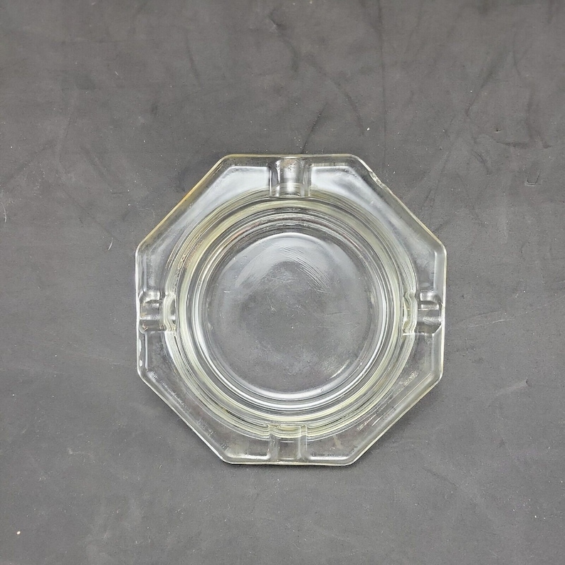Vintage Octagon Ash Tray, Clear Glass - Etsy