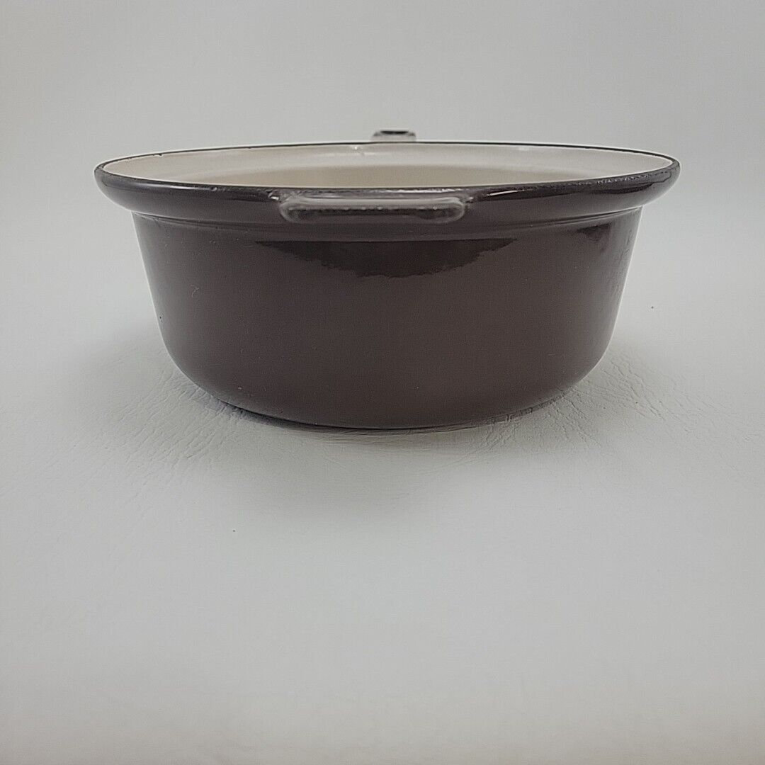 série 5 casseroles fonte émaillée vintage marron Cousances no