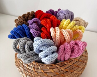 Knitted Tricotin Cord, Knit I-Cord, I-Cord By The Meter, Tube Rope for DIY Wire Knitted Wall Word Crafts, Cord Rope for Name Signs