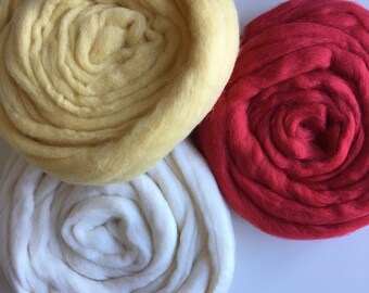 Wool Roving 1.75 oz, Merino Wool, Felt Wool 50 Gr. Needle Felting Wool, Craft Wool, Weaving Tapestry, Choose Your Color Wool Felt