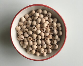 8 mm Unfinished Natural Wood Beads, Round Wooden Beads for DIY, Macrame, Dreamcatcher, Crafts Wood Bead, Tiny Wood Bead