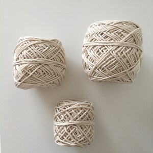 2 mm katoen macrame garen, 2 mm enkelstrengs macrame koord, enkele twist string, 2 mm ecru macrame garen, natuurlijke katoenen draad enkele twist