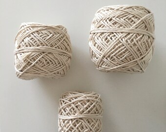 2 mm Cotton Macrame Yarn, 2mm Single Strand Macrame Cord, Single Twist String, 2 mm Ecru Macrame Yarn, Natural Cotton Thread Single Twist