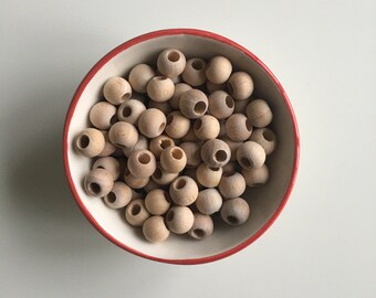 12 mm Unfinished Natural Wood Beads, Round Wooden Beads for DIY, Macrame, Dreamcatcher, Crafts Wood Bead