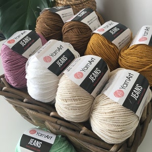 YarnArt Jeans 50 gr Cotton Acrylic Yarn, Amigurumi Yarn, Crochet Yarn, Cotton Blend Knitting Yarn, Multicolor Soft Amigurumi Cotton Yarn