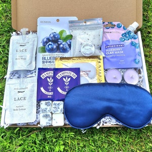Caja de regalo de spa para ella, set de regalo de relajación de spa para mujer, kit de autocuidado, caja de regalo para dormir, regalos para aliviar el estrés, set de spa para una noche de spa.