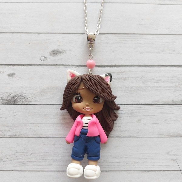 Collier poupée  "Gabby chat"