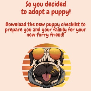 New Puppy Checklist - Instant Digital Download