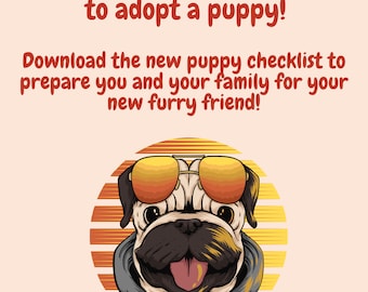 New Puppy Checklist - Instant Digital Download