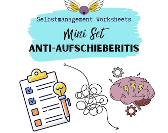 Selbstmanagement-Tool Anti-Aufschieben psychologische Arbeitsblätter Mini Set Digitaler Download PDF