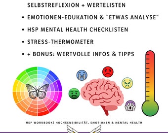 Hochsensibilität Spektrum HSP Workbook Selbstreflexion Emotionen Mental Health Hochsensibel Downoad PDF