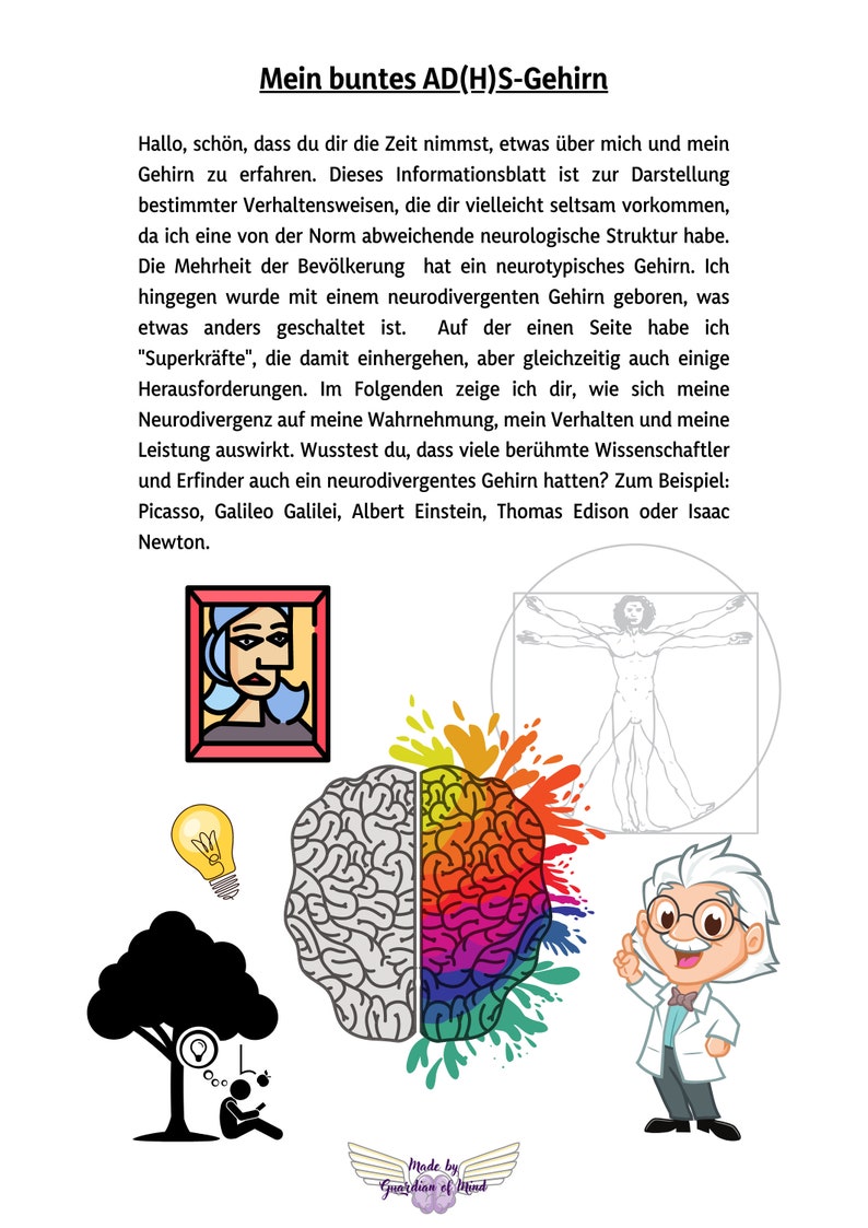 ADHS Spektrum Workbook Download Visualisierung Herausforderungen Stärken zum Ausfüllen Selbstreflexion ADHS Bild 5