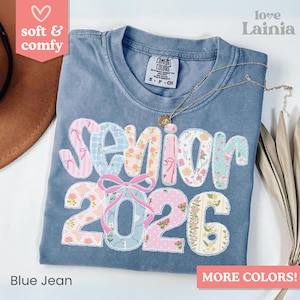 Comfort Colors® Senior 2026 Shirt, Class of 2026 Graduation Tee, Preppy Senior Year TShirt, Cute High School Senior Grad Gift for Girls Tee