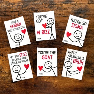Cartes de Saint-Valentin d'argot pour enfants Cadeaux drôles de Saint-Valentin pour enfants Saint-Valentin de classe pour enfants Carte de Saint-Valentin imprimable pour adolescents, école, Saint-Valentin