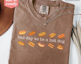 Comfort Colors® hotdogshirt, Bad Day to Be a Wiener, grappig 4 juli-shirt, damesshirt Fourth of July, grappig Independence Day-T-shirt
