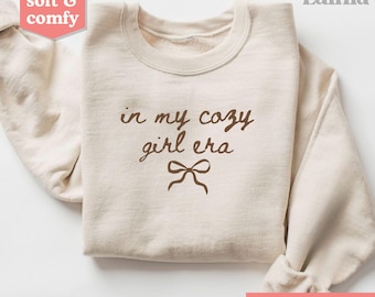 In My Cozy Girl Era Sweatshirt, Coquette Bow Fall Crewneck
