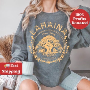 Golden Maui Strong Shirt Lahaina Banyan Tree Sweatshirt Maui T Shirt Maui Fire Relief Support Hawaii Tshirt Lahaina Strong Maui Sweatshirt