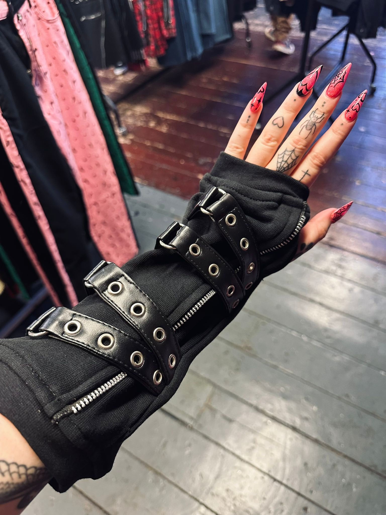 Gothic sales fingerless gloves