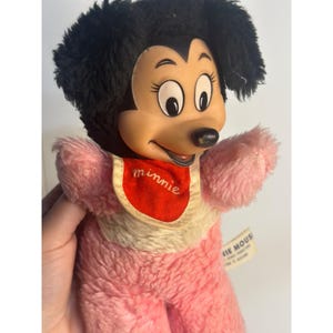 VTG 1950s Minnie Mouse Plush 10" Rare Walt Disney Productions Retro Stuffed Toy image 3