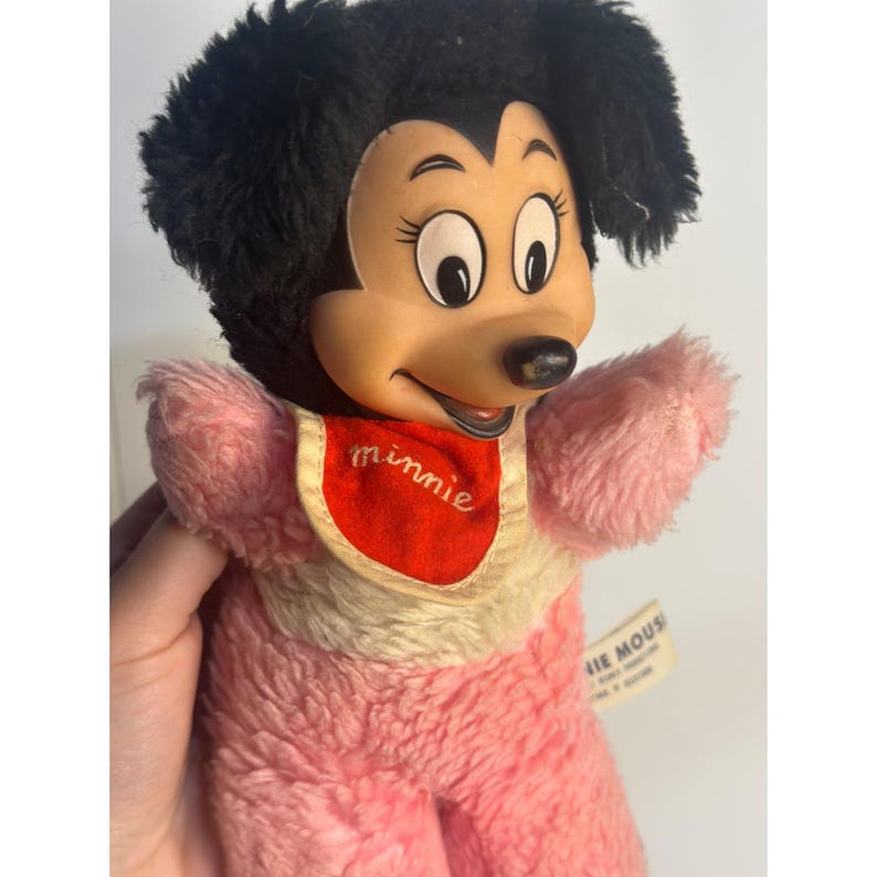 VTG 1950s Minnie Mouse Plush 10" Rare Walt Disney Productions Retro Stuffed Toy image 3