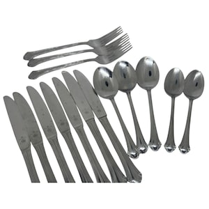 VTG Pfaltzgraff Jamestown Stainless Steel Flatware 15-Piece Knives, Spoons Forks
