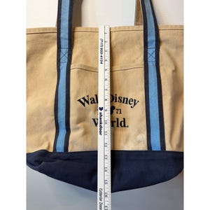 Bolso tote vintage de Disney World, lona color canela, 1971, Mickey Mouse, bolso de playa retro para viajes imagen 10