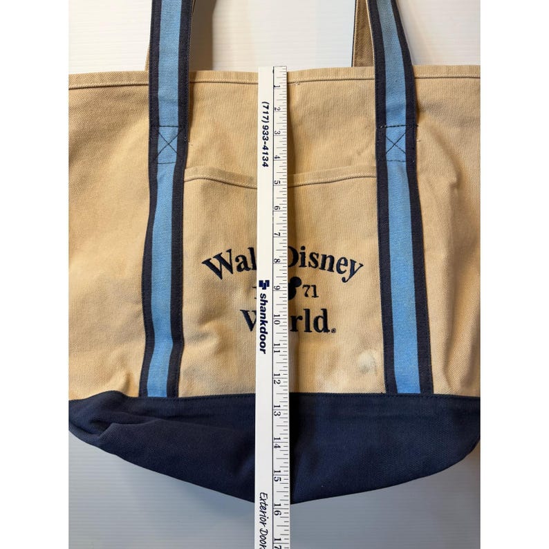 Bolso tote vintage de Disney World, lona color canela, 1971, Mickey Mouse, bolso de playa retro para viajes imagen 10