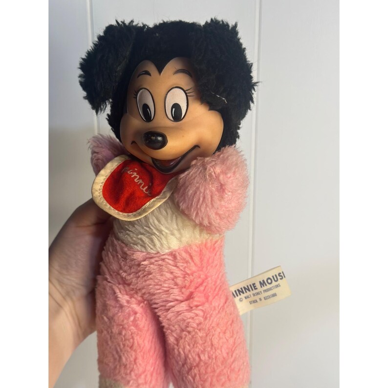 VTG 1950s Minnie Mouse Plush 10" Rare Walt Disney Productions Retro Stuffed Toy image 2