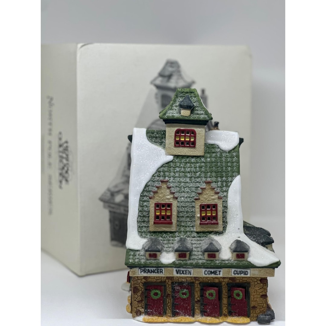 VTG 1990 Department 56 Reindeer Barn North Pole Series 56015 Building ...