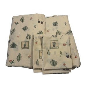 VTG Pfaltzgraff Naturewood Full Sheet Set (4pc) Flat Fitted 2 Pillow Cases
