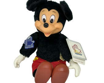 VTG 1981 Disney Applause Mickey Mouse Plush Stuffed Toy Doll 6.5"x9.5" w/ Tag