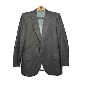 VTG The Hub Men&#39;s Blazer 2 Button Gray 100% Wool Sport Coat SZ Unknown