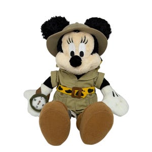 VTG Disney Minnie Mouse Tan Safari Plush Explorer Animal Kingdom WDW Compass Bild 1
