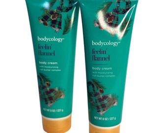 NEW Bodycology Feelin' Flannel Body Cream 2-Pack 8oz Shea Butter Moisturizing