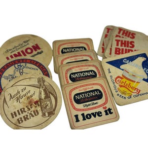 Vintage Lot of Beer Coasters Assorted Breweries Bar & Brewery Collectibles Retro