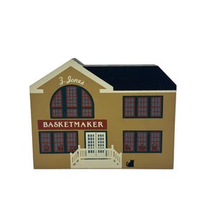 VTG Cat’s Meow 1988 Z. Jones Basketmaker Liberty Street Wooden Deco Shelf Sitter