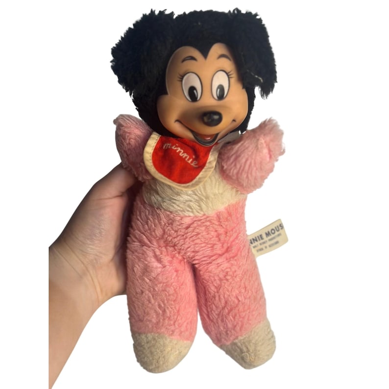 VTG 1950s Minnie Mouse Plush 10" Rare Walt Disney Productions Retro Stuffed Toy image 1