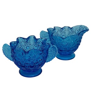 Blue Fenton Daisy and Button Bowl - Etsy