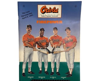 VTG 1991 Baltimore Orioles MLB Firepower Game Program & Scorecard Baseball MLB