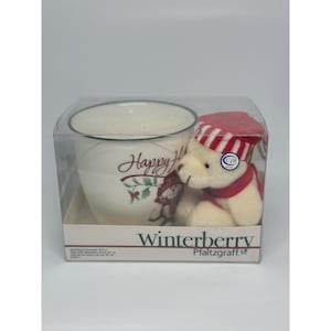 NIB Pfaltzgraff Winterberry 20 oz. Bear Mug & Ornament Set Holiday Christmas