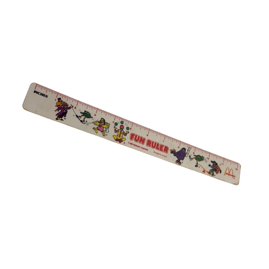 Pn Fun Ruler VTG 1983 Mcdonald’s Fun Ruler Rare White Plastic Promotional Ruler ...