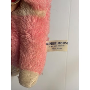 VTG 1950s Minnie Mouse Plush 10" Rare Walt Disney Productions Retro Stuffed Toy image 4