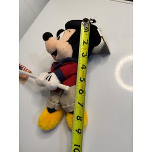 VTG Walt Disney World Mickey Mouse Plush Red White Blue Patriotic Flag Small 9" image 6