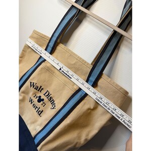 Bolso tote vintage de Disney World, lona color canela, 1971, Mickey Mouse, bolso de playa retro para viajes imagen 7