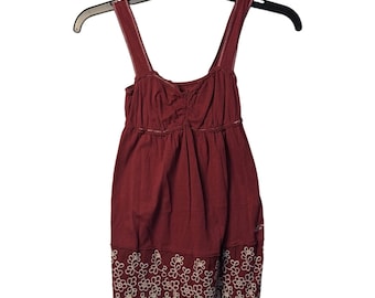 Hollister Womens Size Large Long Tank Top Shirt Blue Red Floral Hibiscus  Scoop Neck Short Dress - Etsy