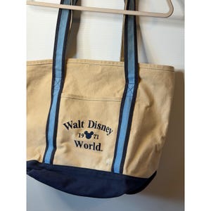 Bolso tote vintage de Disney World, lona color canela, 1971, Mickey Mouse, bolso de playa retro para viajes imagen 4